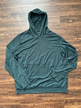 Quince Flowknit Performance Hoodie Heather Green